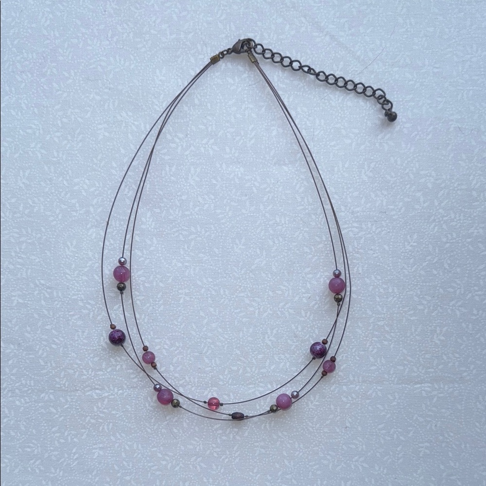 Pink‎ Multi-Strand Beaded Necklace